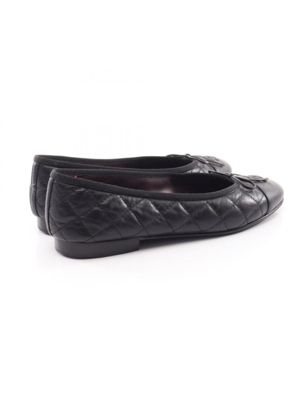 Chanel Pumps Ballerina Quilted CC Logo Leather Ballet Shoes - Picture 2 of 10